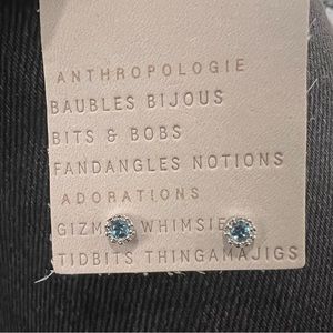 Light blue and clear crystal silver post earrings